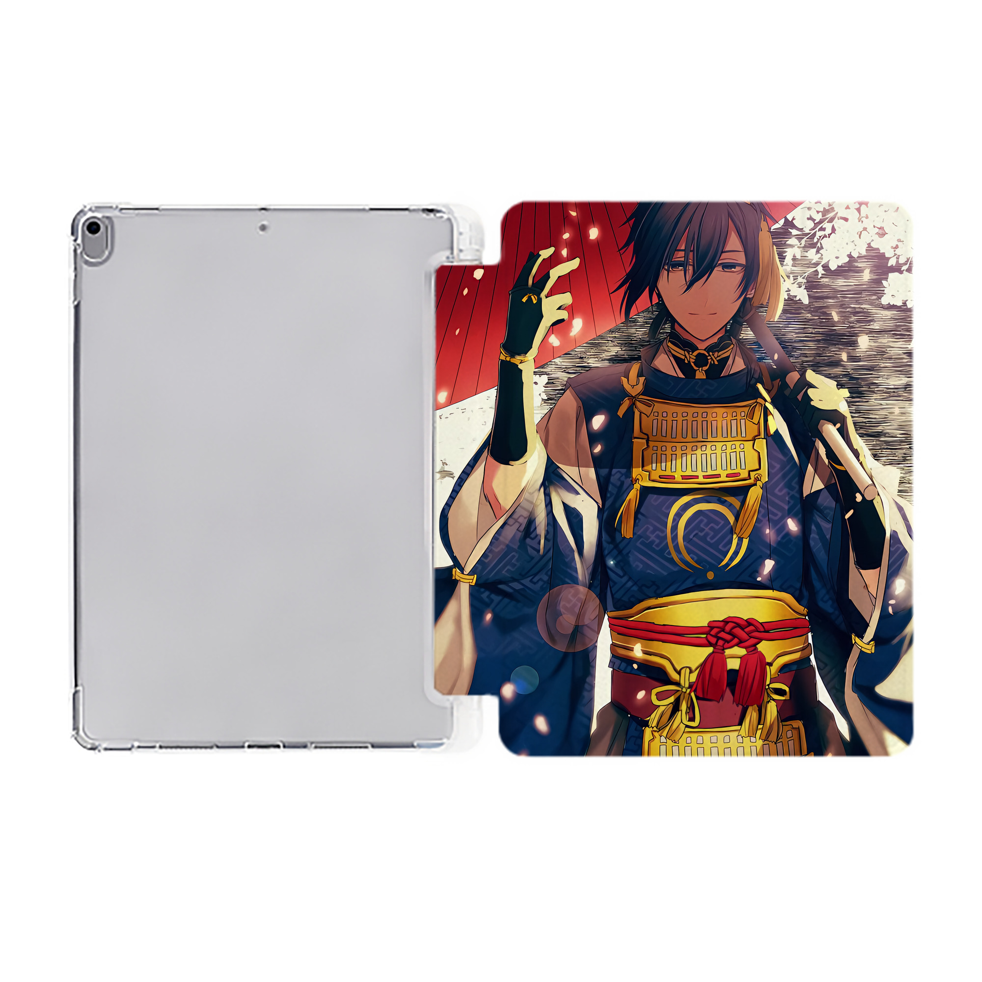 （画像用） 刀剣乱舞 Touken Ranbu IPad ケース ペン収納付き 三つ折りスタンド PUレザー×シリコン 対応機種9.5/10.5/10.9インチ